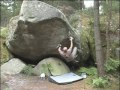 the original boulder goes out to the left, but i found the direct exit as nice.