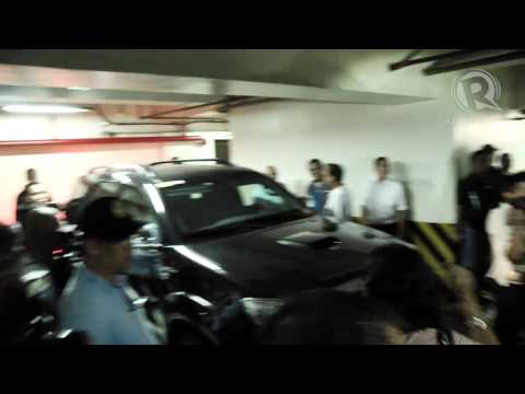 Junjun Binay leaves Makati City Hall with Senate sgt -at-arms
