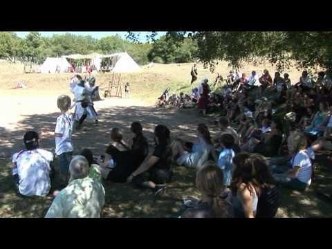 Knights Templar medieval village at Rock Knights Music Festival, Larzac, Aveyron