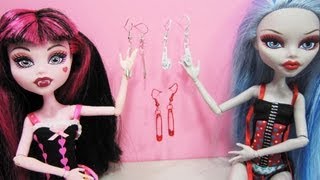 Episodio 622 - Cómo hacer pendientes de cierres o alfileres_moda inspirada por Draculaura y Ghoulia