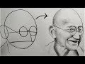 How To Draw Mahatma Gandhi Face
