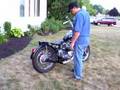 2008-02-16 | Jay's bike ~> Kick start and running engine...the bike he built from scratch......Triumph BSA motorcycle for sale  (00:41)