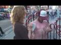 Guy Getting His Chest Waxed in Times Square