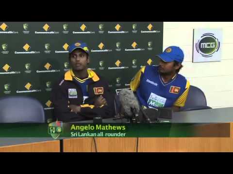 Sangakkara &amp; Mathews - Press conference after the 1 wicket win at MCG in 2010
