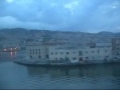 arrivo a genova,all'alba...il porto visto da bordo nave.