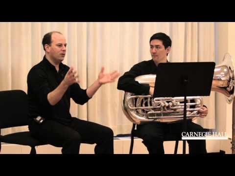 tuba - Berlin Philharmonic tuba player Alexander von Puttkamer coaches Eric Hom on Wagner's Ride of the Valkyries. http://carnegiehall.org/workshops Select members ...