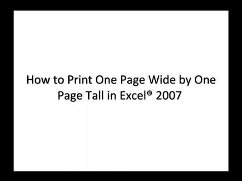 how to fit in a page in excel