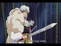 seshomaru useing his ultimate attack the souryuuha (dragon strike) all 3 times