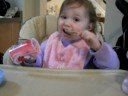 Eating yogurt