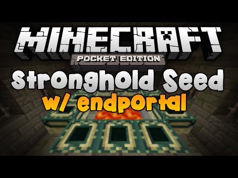 STRONGHOLD SEED w/ End Portal, Libraries, and a Village - Minecraft Pocket Edition