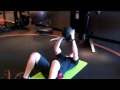 Medicine Ball Chest Toss - Lay flat on your back with knees bent and feet flat on the floor. Start with the ball on your chest and explosively throw the ball as high as possible, catch the ball and repeat.