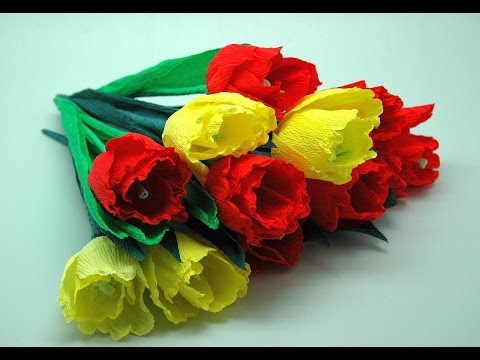 Цветок из креповой бумаги с конфетой Цветок из креповой бумаги с конфетой