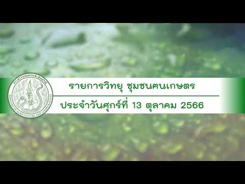 รายการวิทยุชุมชนฅนเกษตร ประจำวันที่ 13 ตุลาคม 2566