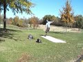 Disc golf- throwing long drives.