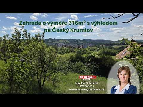 Video Zahrada o výměře 316m² s výhledem na Český Krumlov