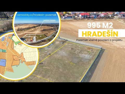 Video Prodej pozemku s projektem a povolením 995 m2 | Hradešín