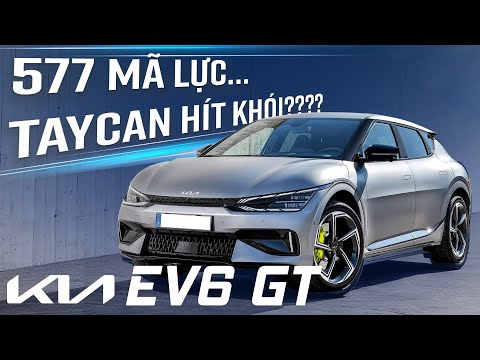 Xem nhanh Kia EV6 GT 2023 ''Sức mạnh khủng 577 mã lực'' đấu Porsche Taycan.