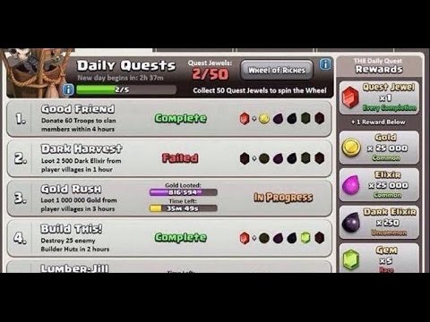 NEWS MAJ : Instauration des quêtes, sorcières 3 ... | Clash of Clans