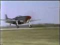 P-51 Mustang takeoff, flyby, landing and shutdown