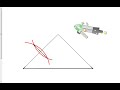 I used SMART software to make this construction. Open the compass past the estimated midpoint of the side. Strike an arc. Keeping the same setting, move to the vertex on the opposite side of the side you are working with. Strike an arc such that it intersects the first arc twice. Use a straightedge to find the midpoint of the side. Draw a segment from that midpoint to the opposite vertex. Do this for all three sides and you'll find the centroid of the triangle!