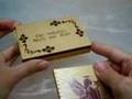 mittlere Grusskarte aus Holz + Kuvert aus Holz --- Geschenk