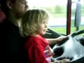 Sidsel \"driving\" dads truck