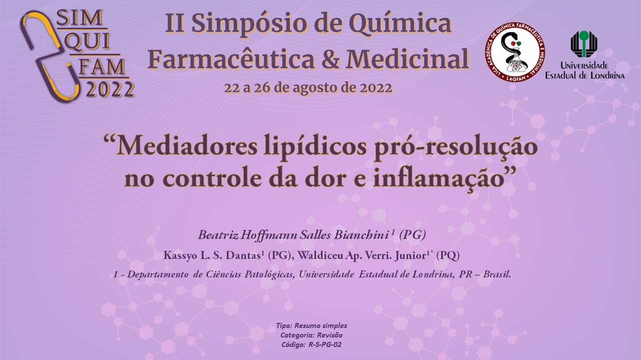 Mediadores lipídicos pró-resolução no controle da dor e inflamação