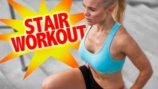 Fat Busting & Leg Toning Stair Workout with Swedish Model Dominica Westling. Hard to do in real time!