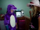 Fredina gets attacked by Barney.