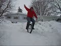 Unicycling video - winter muni super short