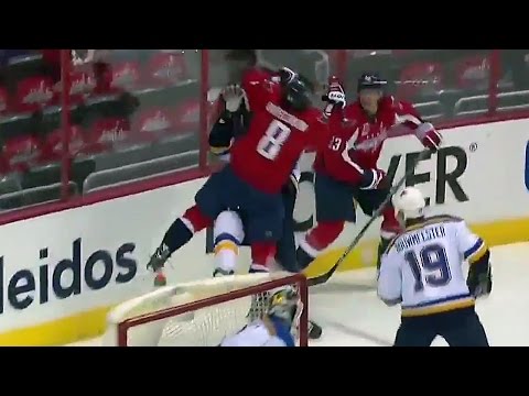 Video: Ovechkin flattens Pietrangelo with heavy hit