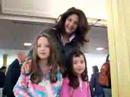 sophie and nicole with wonder woman at the airport, she is so nice
