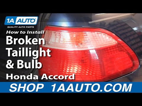 How To Install Repair Replace Broken Taillight and Bulb Honda Accord 98-02 1AAuto.com