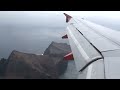 Easyjet Landing at Madeira Airport from London Stansted UK. Aterragem no Funchal