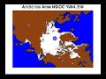 This movie is to show the complete 30 year history of the NSIDC satellite derived arctic sea ice extent in a single video. Brown is land, black is shoreline, blue is water except for the large blue dot in the center of the plot. The movie plays double speed at the beginning because the early satellite collected data every other day. Youll see the large blue circle change in size flashing back and forth between the older and newer sat data just as the video slows down. After staring at the ...