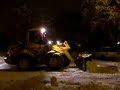 Snow plowing with front end loader Snow plowing with front end loader