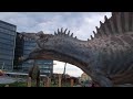 www.vancesova.com spinosaurus, a dinosaur and a carnivore, can be seen at dino park praha in prague, czech republic. spinosaurus (thorny lizard) could be up to 18 meters or 60 feet long. this vicious looking hunter animal lived in what is today egypt and morocco 70 to 95 million years ago. enjoy.