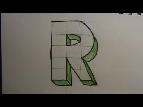 how to draw letter r in 3d