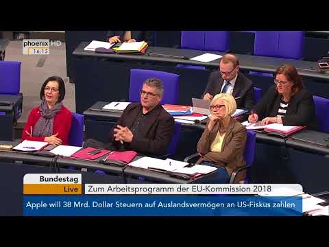 Bundestagsdebatte zum Arbeitsprogramm der EU-Kommission ...