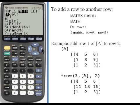 how to perform row operations