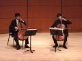 Played this at the end of one of Martin's doctoral recitals at UGA in early 2007. We only had a couple days to put it together and there are a few rough spots, but overall I think it's quite an enjoyable performance. Johanne Perron and Claudio Jaffe did the arrangement, which is great. It's much less commonly heard than the 3-cello version.