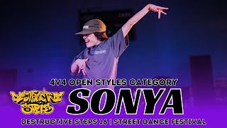 Sonya – DESTRUCTIVE STEPS 16 4V4 OPEN STYLES JUDGE SHOWCASE