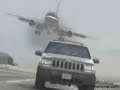 Avi�o usando carro como trem de pouso