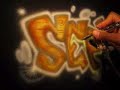 Airbrushed black t-shirt with name Airbrushed black t-shirt with name