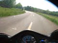 Femme Osage Creek Road on a VFR motorcycle