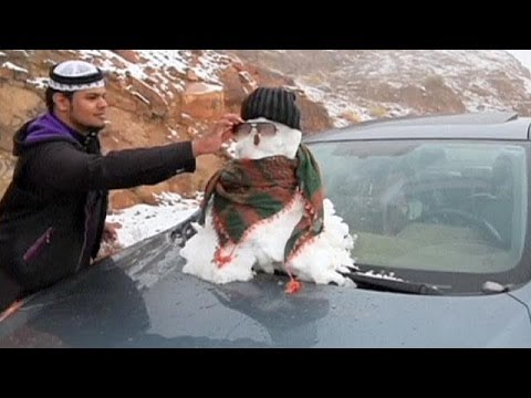 Rare snowfall blankets north-western region of Saudi Arabia - no comment