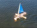 Mono hull stability using two foils on shunting craft.