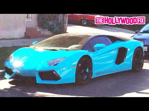 Chris Brown’s Blue Lamborghini Aventador 4.17.15 – TheHollywoodFix.com Exclusive