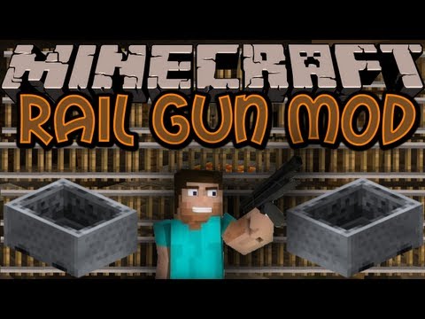 Minecraft: RAIL GUN MOD! Make Mineshafts With EASE!