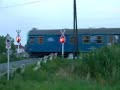 Train leaves Pápa station. Video made at Meggyes street railroad crossing.